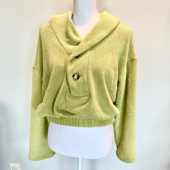 Free People Beach French Terry Pullover | Green | Soft | EUC | XS Oversized - Picture 2 of 5